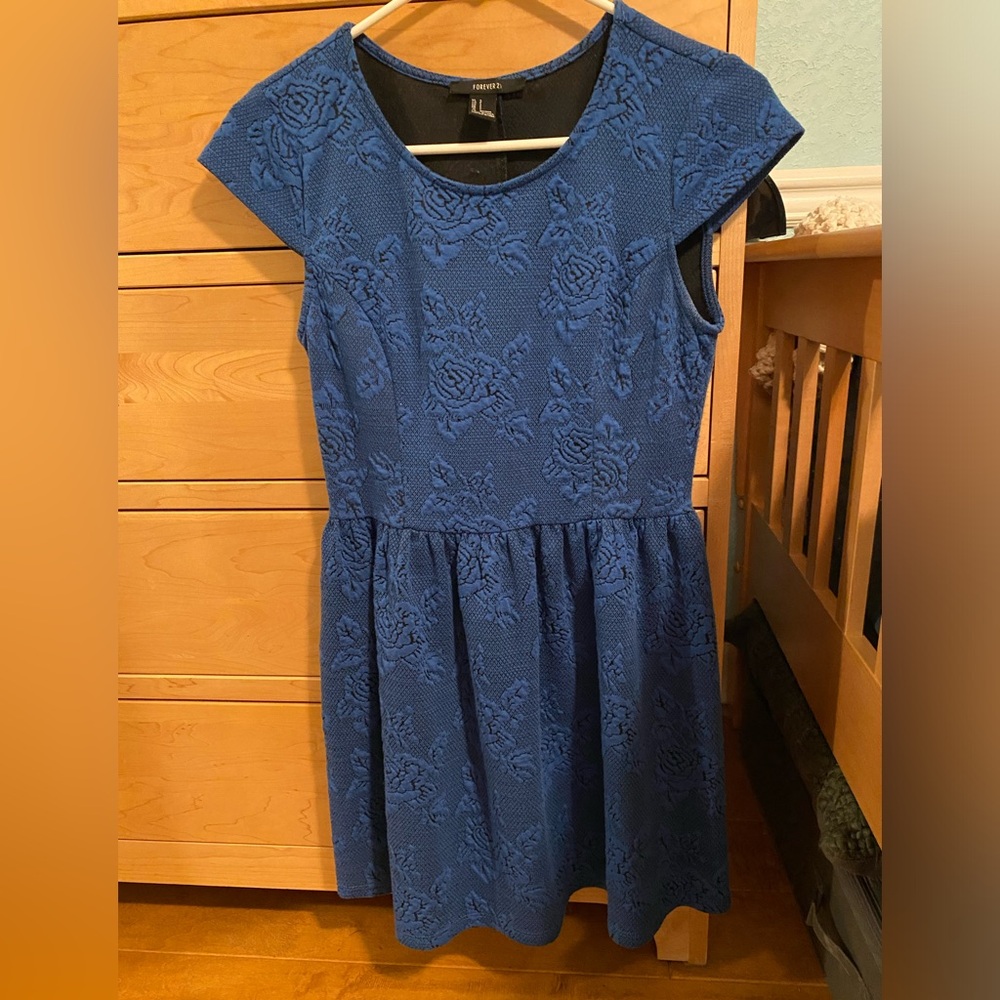 Blue rose mini dress